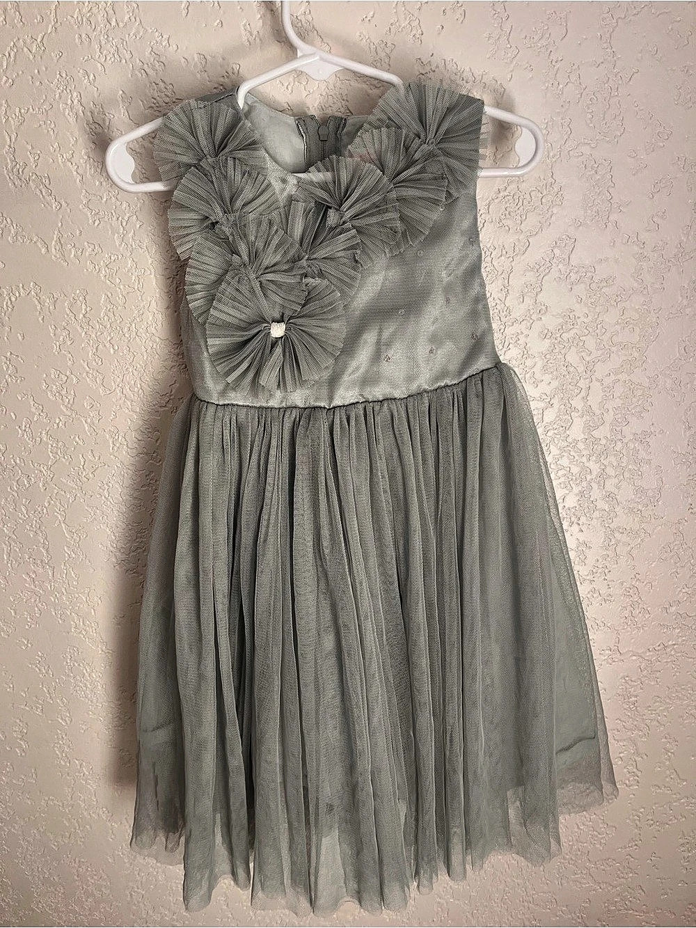 Popatu Flower Tulle Party Dress Mint/Gray 263T
